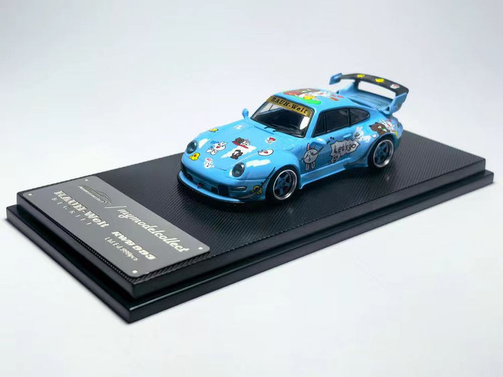 [Preorder] Model Collect 1:64 Porsche RWB993 High Wing Line Friends Cartoon Blue Livery MC640023I