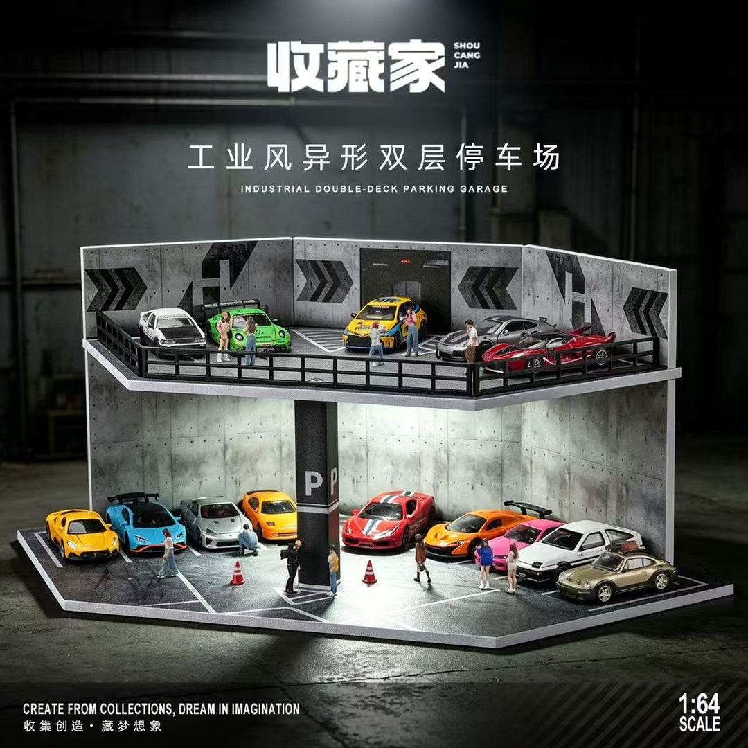 [Preorder] SHOU CANG JIA 1:64 INDUSTRIAL DOUBLE-DECK PARKING GARAGE SCJ-82079