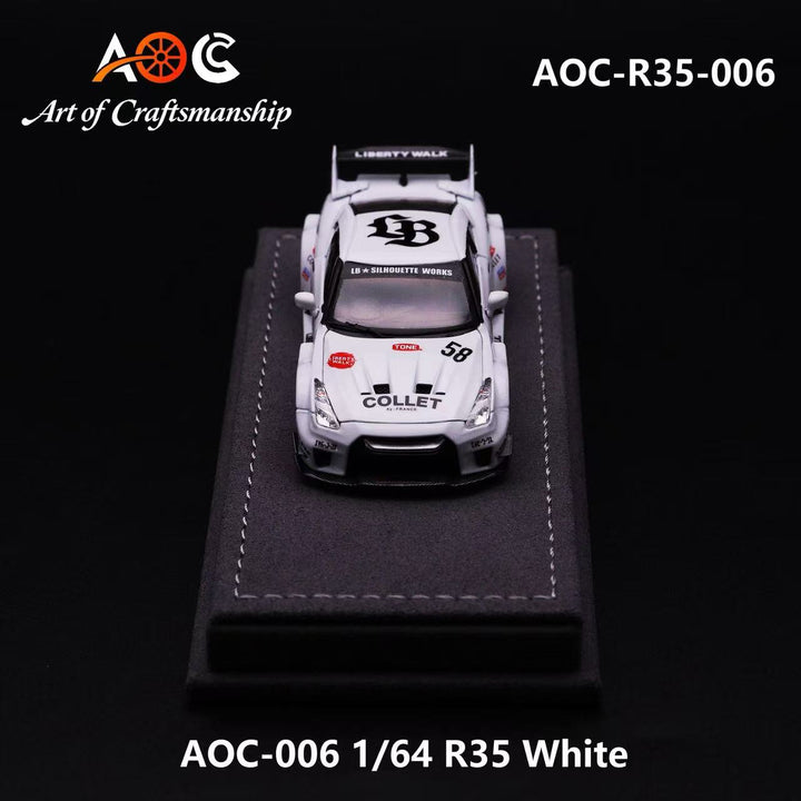 [Preorder] AOC 1:64 Nissan GTR 35 White AOC-R35-006