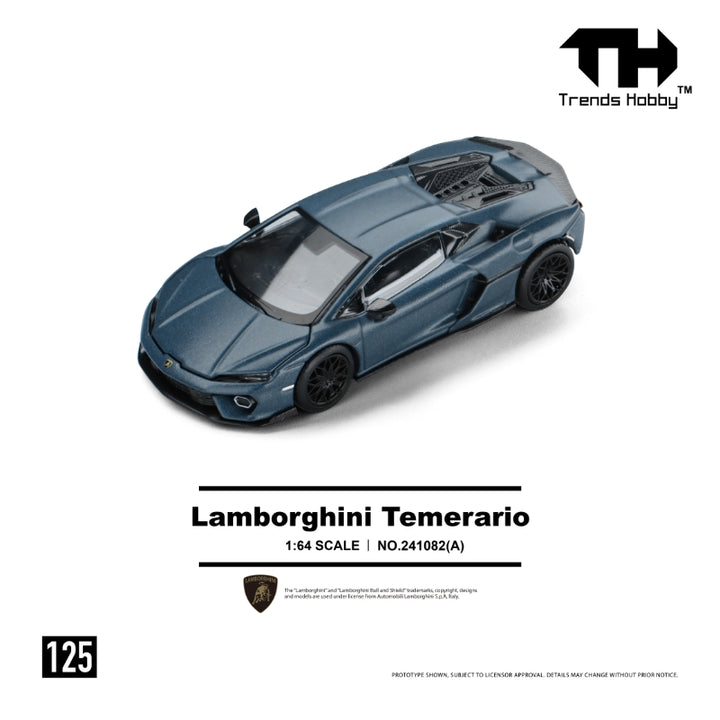 [Preorder] Trends Hobby 1:64 Lamborghini Temerario - Matte Blue 241082(A)