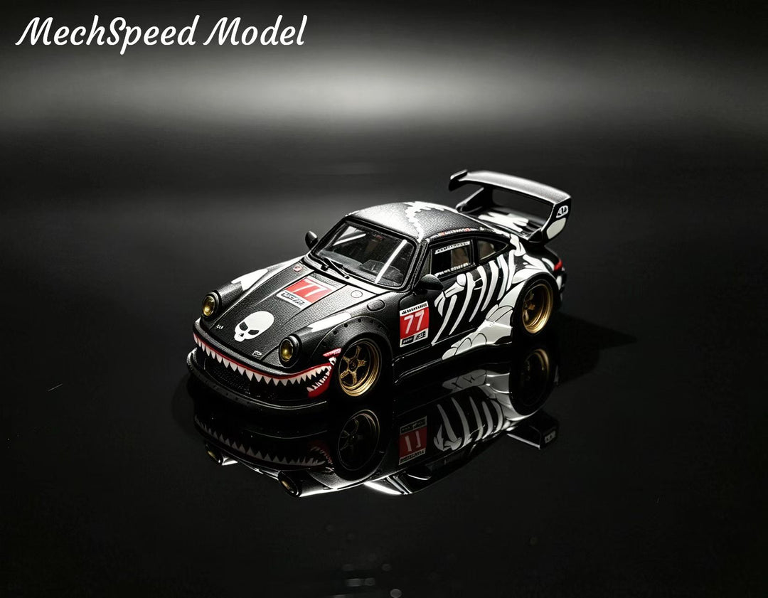 [Preorder] MechSpeed 1:64 RWB964GT Wing Modified Version Matte Black Bone Dragon