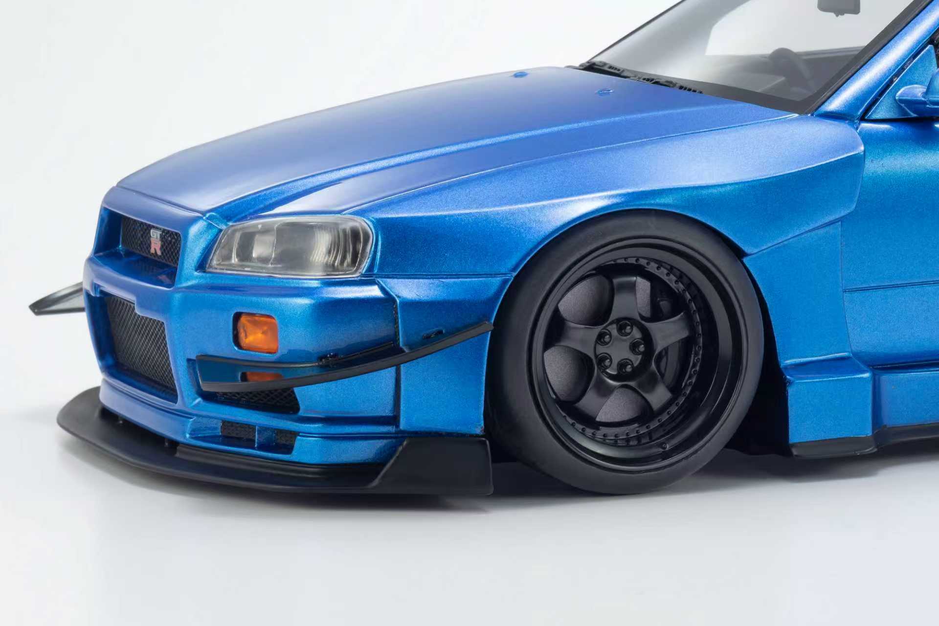 Preorder] Kyosho 1:18 Nissan Skyline GT-R (R34) Khyzyl Saleem Blue