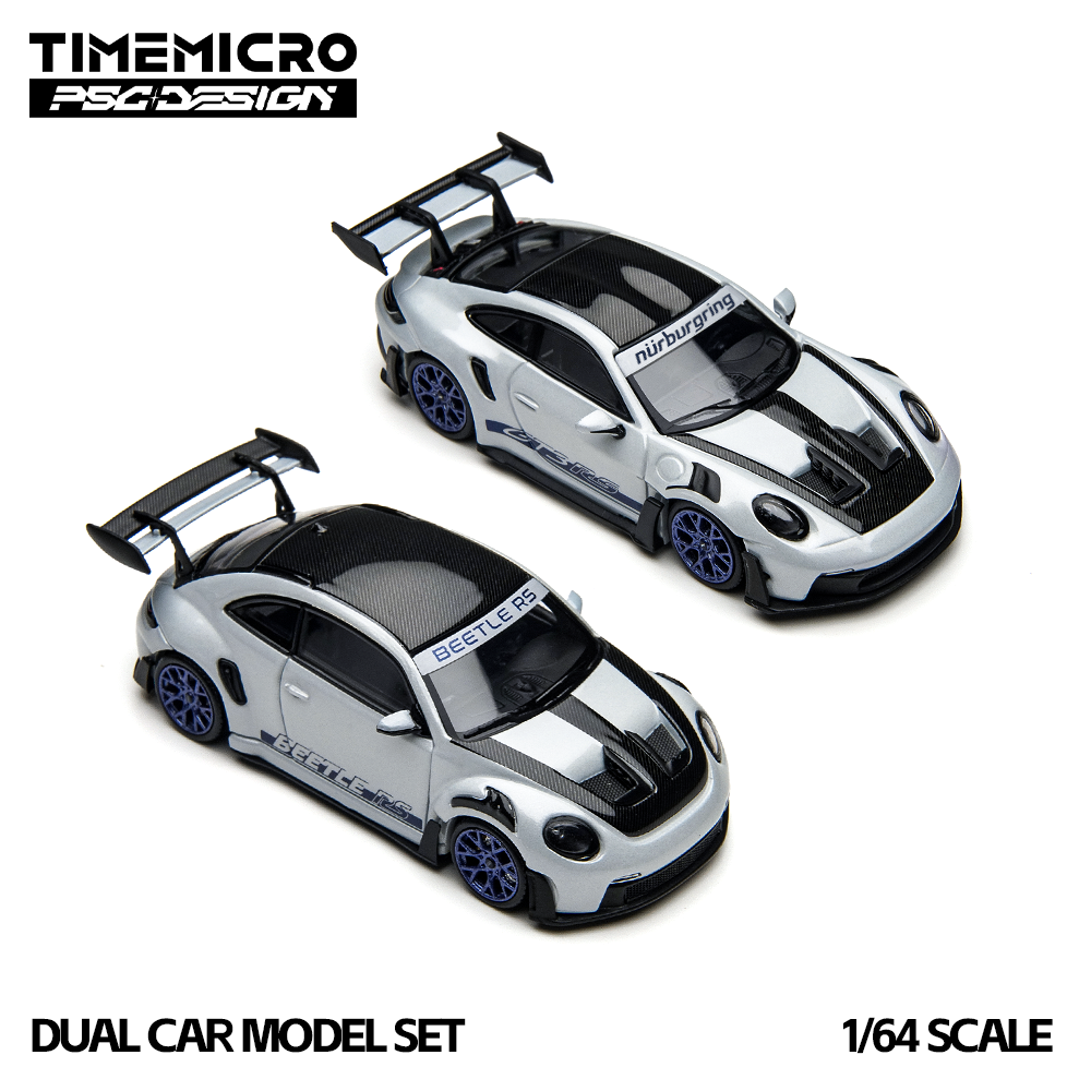 [Preorder] TimeMicro × PSC DESIGN 1:64 Porsche 992 GT3 RS &amp; Beetle RS Nurburgring Version - 2 car set TM647907-T