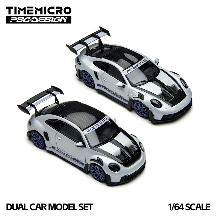 [Preorder] TimeMicro × PSC DESIGN 1:64 Porsche 992 GT3 RS &amp; Beetle RS Nurburgring Version - 2 car set TM647907-T