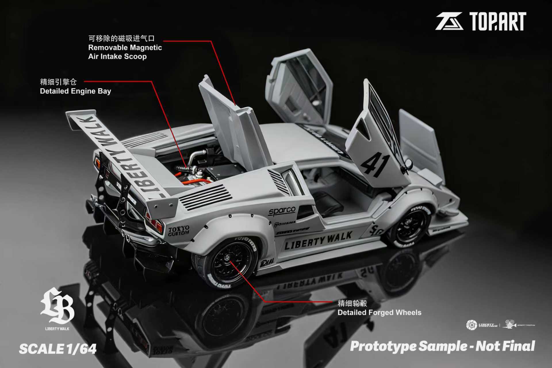 Preorder] TOPART 1:64 LBWK Lamborghini Countach TAO640007