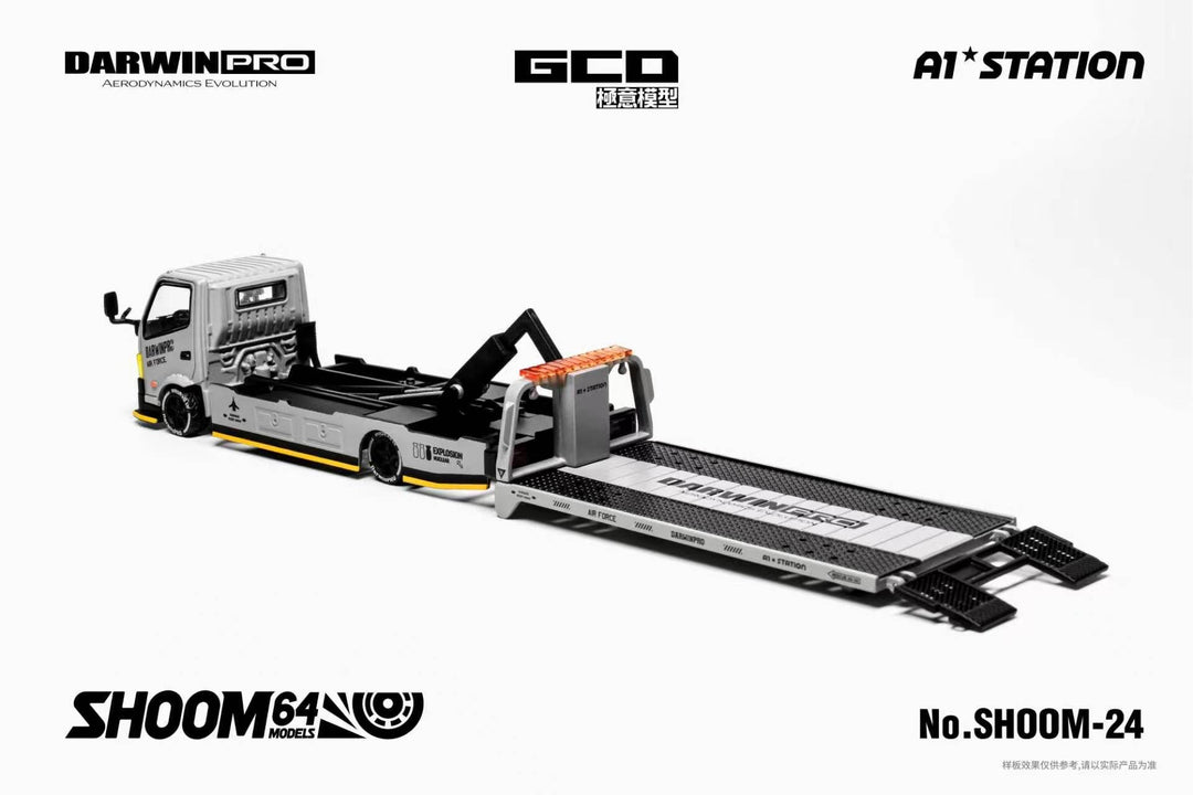 [Preorder] SHOOM64 1:64 Hino 300 &amp; Darwin Pro AIRFORCE Grey Truck SHOOM-10-24