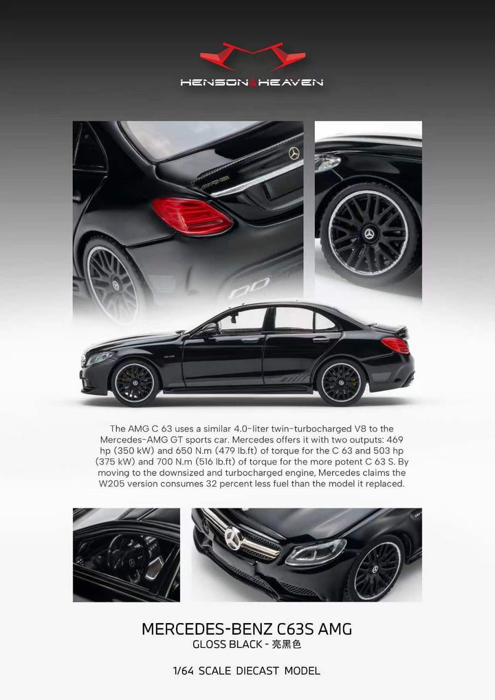 [Preorder] HH Model 1:64 Mercedes-Benz C63 AMG W205 (3 Colours)
