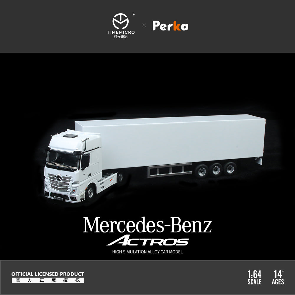 [Preorder] TimeMicro + Perka 1:64 Mercedes Actros Container Truck (3 Colors)