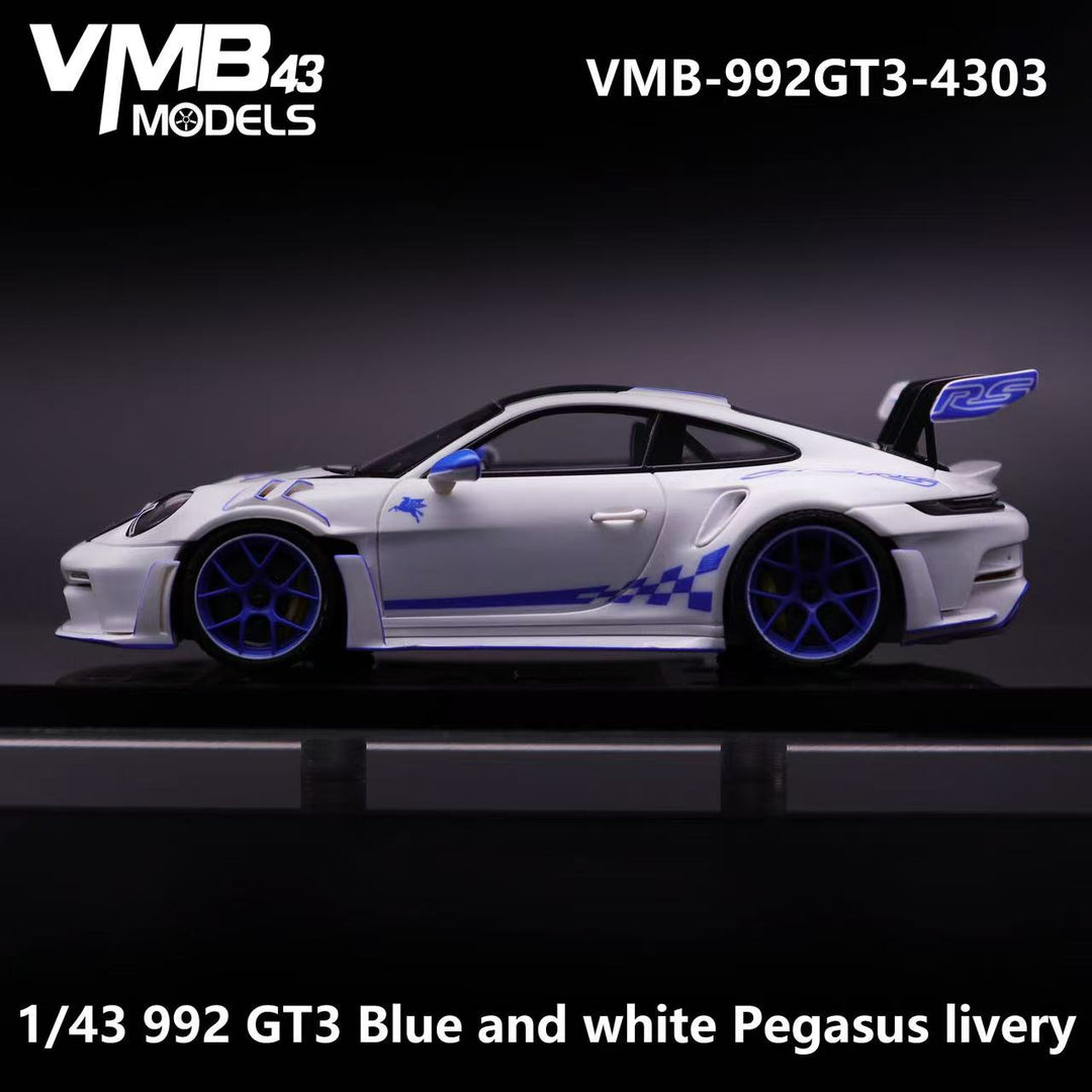 [Preorder] VMB 1:43 992 GT3 RS Blue and white Pegasus livery VMB-992GT3-4303