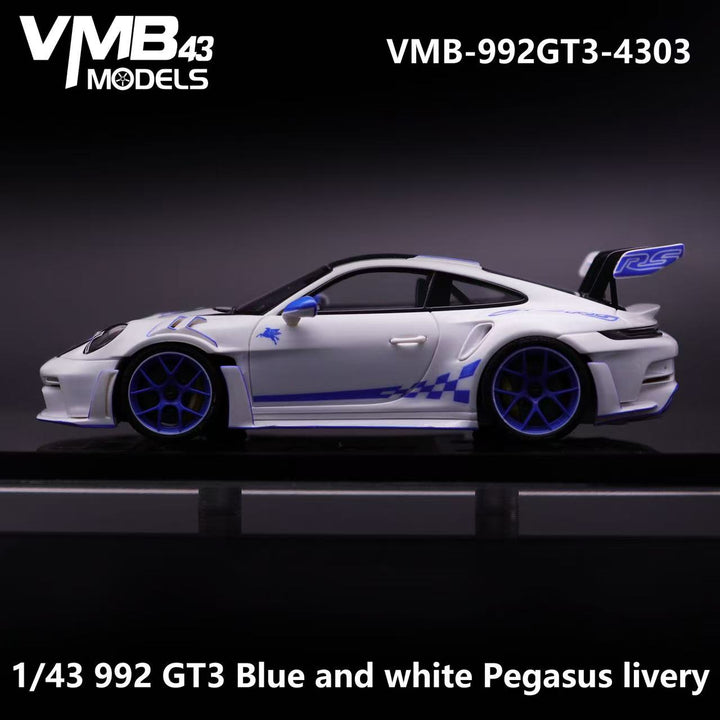 [Preorder] VMB 1:43 992 GT3 RS Blue and white Pegasus livery VMB-992GT3-4303