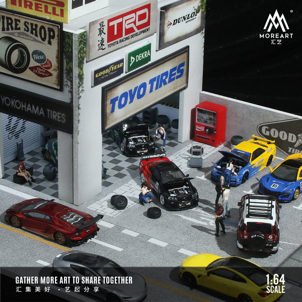 MoreArt 1:64 Vintage Auto Repair Shop Model MO936401