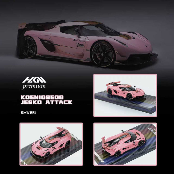 [Preorder] HKM Premium 1:64 Koenigsegg Jesko Attack - Pink (2 Versions)