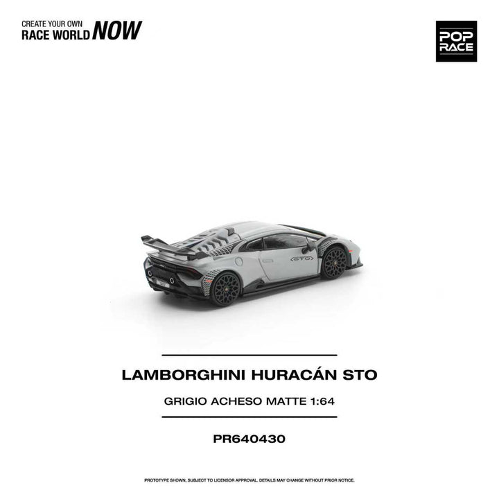 [Preorder] POPRACE 1:64 Lamborghini Huracan STO GRIGIO ACHESO MATTE PR640430