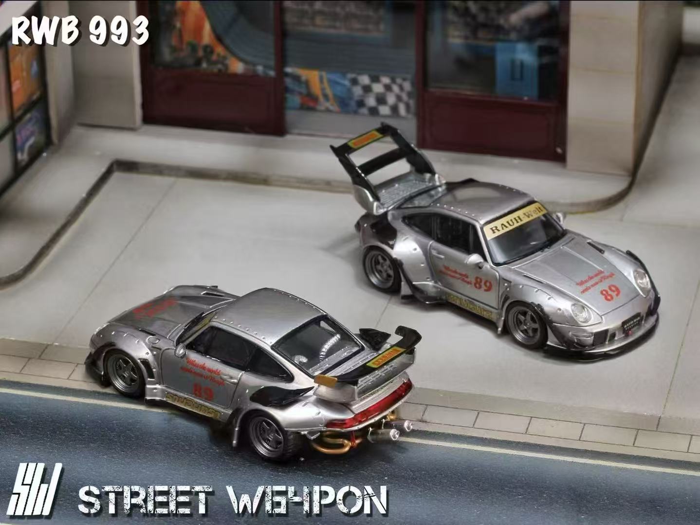 Street Weapon 1:64 Porsche RWB 993 heavenly Double Exhaust Track