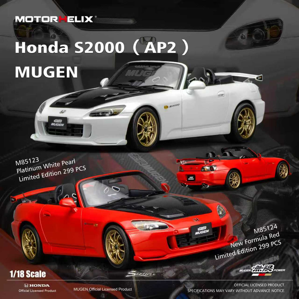 Preorder] MOTORHELIX 1:18 Honda S2000 (AP2) MUGEN (2 Colours
