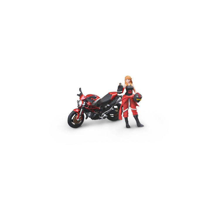 [Preorder] MoreArt 1:64 DUCATI MONSTER 696 RED AND BLACK COOL GIRL RIDING DOLL MO222220