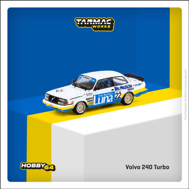 [Preorder] Tarmac Works 1:64 Volvo 240 Turbo ETCC Zolder 1984 Winner T64-050-84ETC22