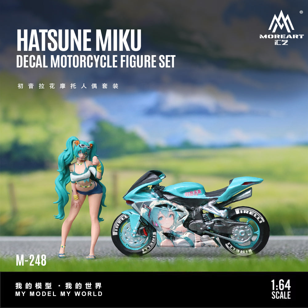 Preorder] MoreArt 1:64 HATSUNE MIKUDECAL MOTORCYCLE FIGURE SET