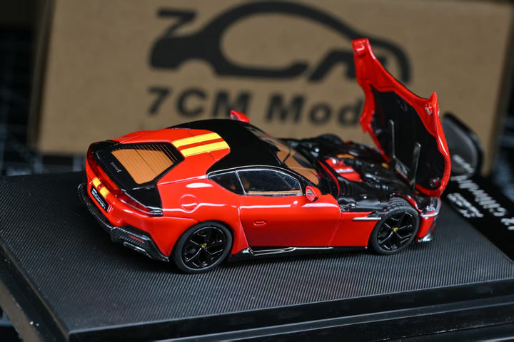 [Preorder] 7CM Model 1:64 Prancing Horse 12 Cilindri Rosso Corsa Giallo Modena Racing Livery Stripe
