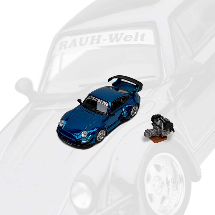[Preorder] MOTORHELIX 1:64 Porsche RWB 993 Chrome Blue M62211DZ-YJ