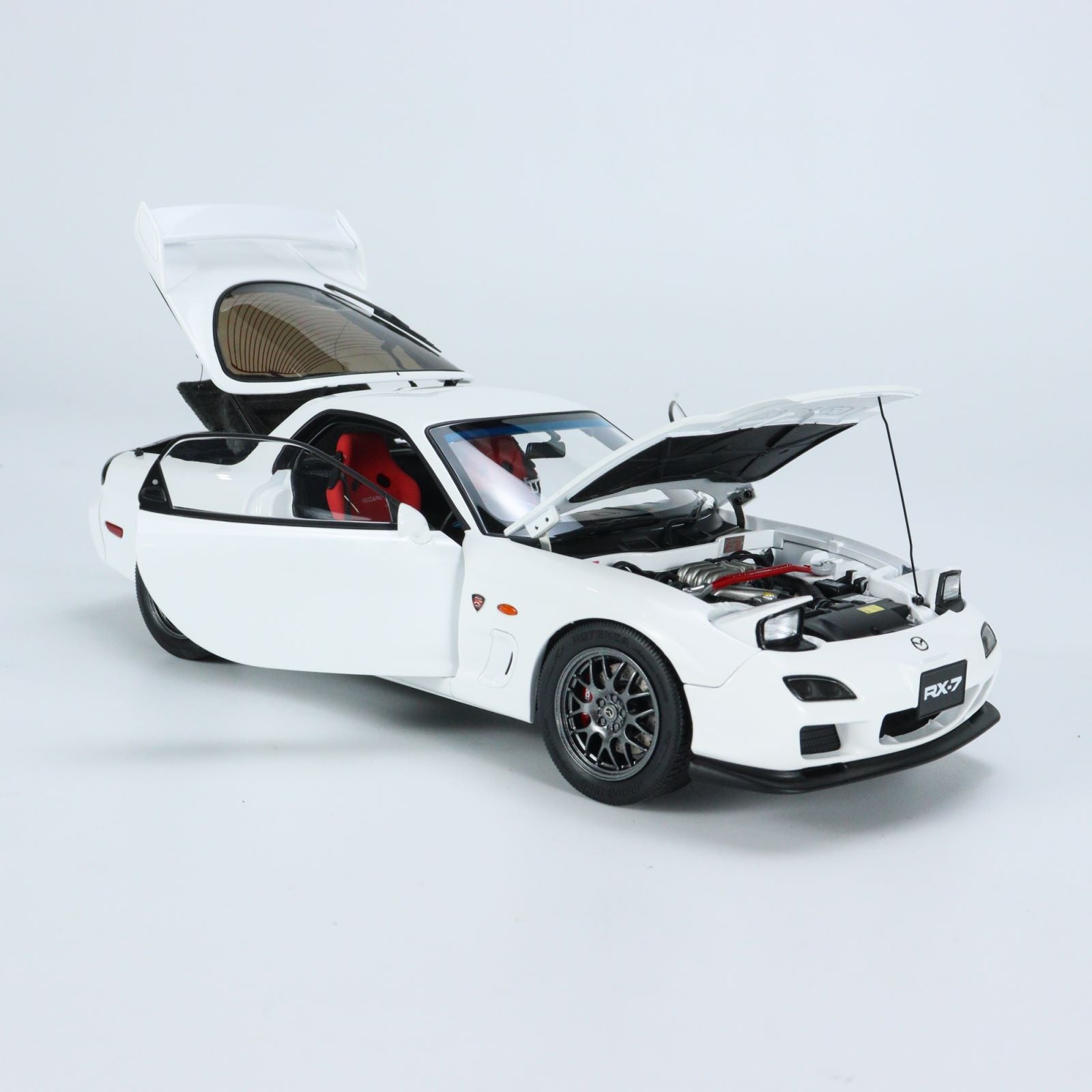 Polar Master 1:18 Mazda RX-7 Spirit R White Diecast Full Open PLM22001 ...
