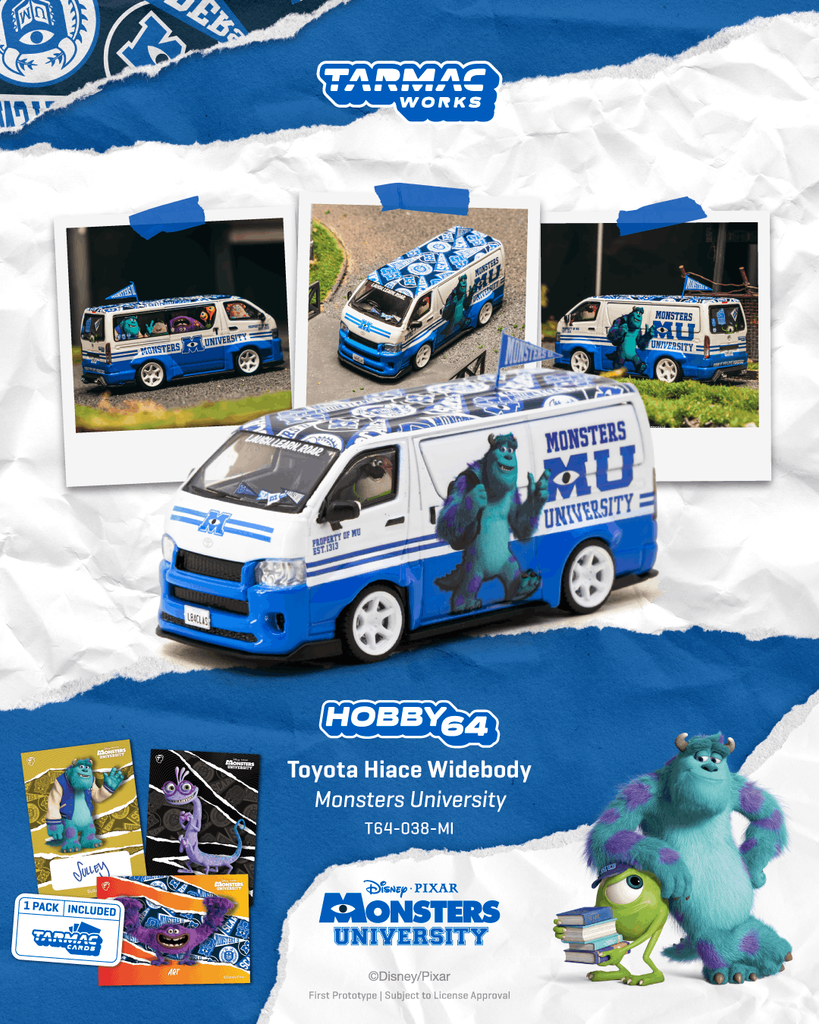Miniature Toyota Hiace Widebody Mooneyes – échelle 1:64, Noir, Tarmac, Pièce De Collection Pour Adultes