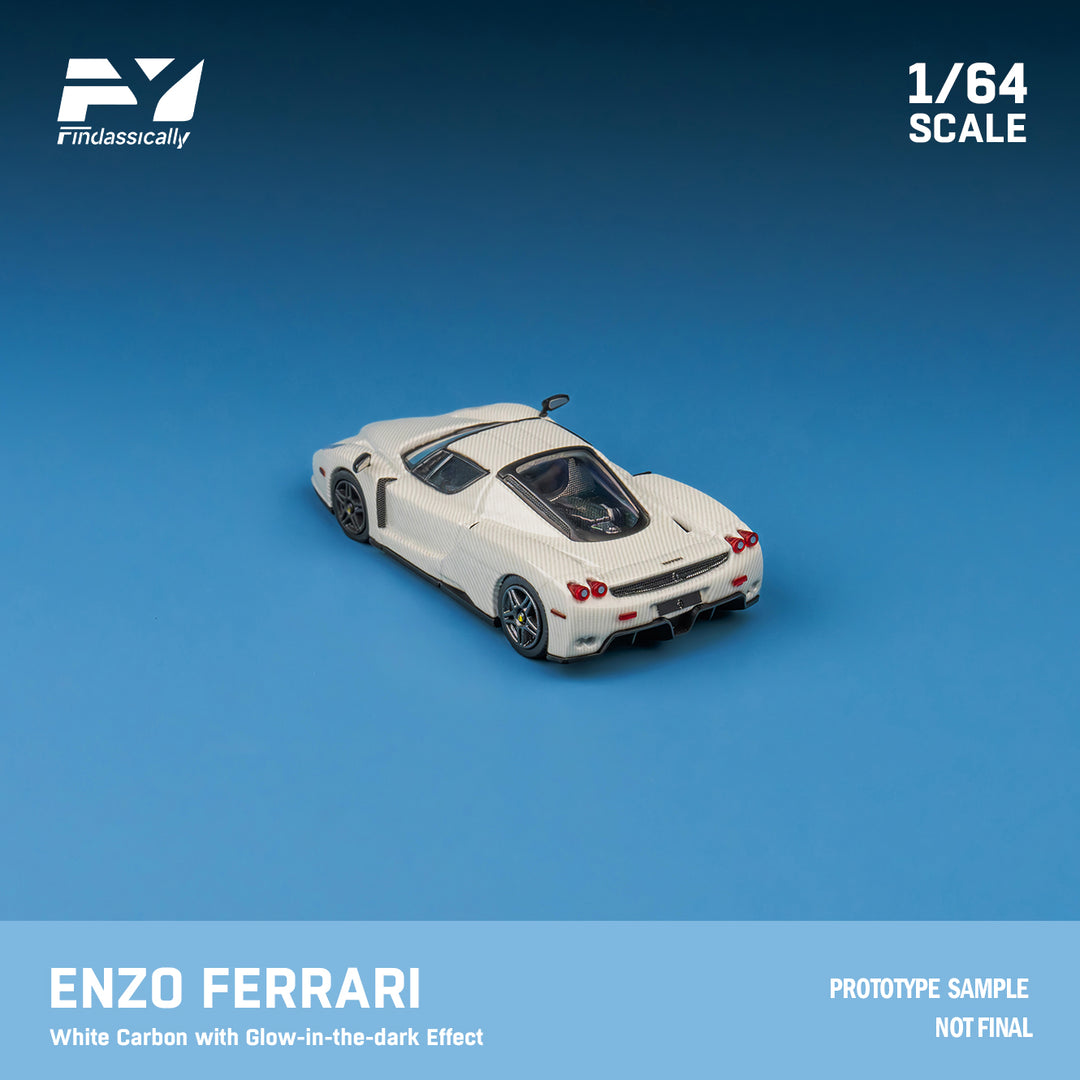 [Preorder] Finclassically 1:64 Enzo Ferrari White Carbon with Glow-in-the-dark Effect