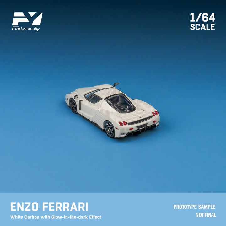 [Preorder] Finclassically 1:64 Enzo Ferrari White Carbon with Glow-in-the-dark Effect