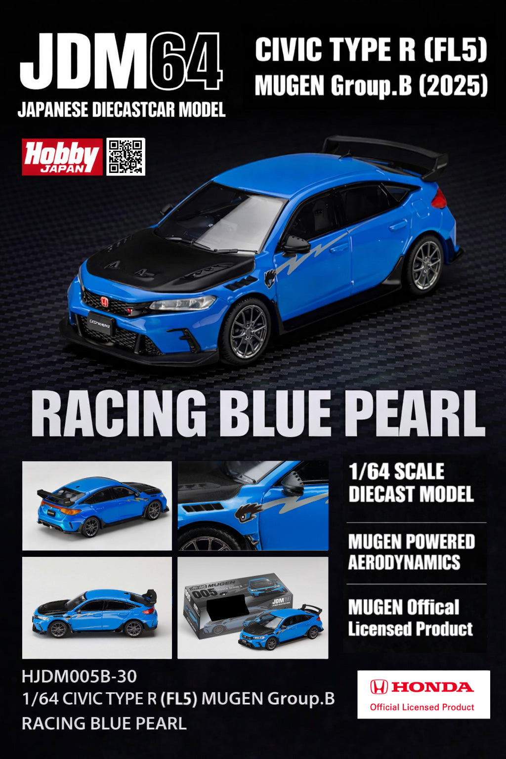 Preorder] Hobby Japan 1:64 Honda CIVIC TYPE R (FL5) MUGEN Group.B