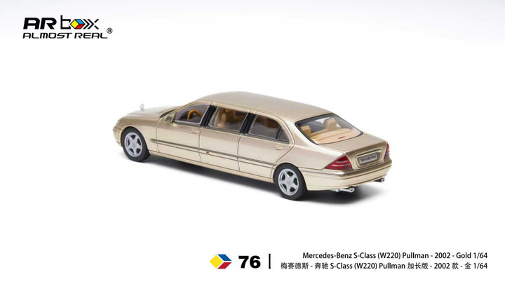 [Preorder] AR Box 1:64 Mercedes-Benz S-Class Pullman - 2002 - Gold 620412001