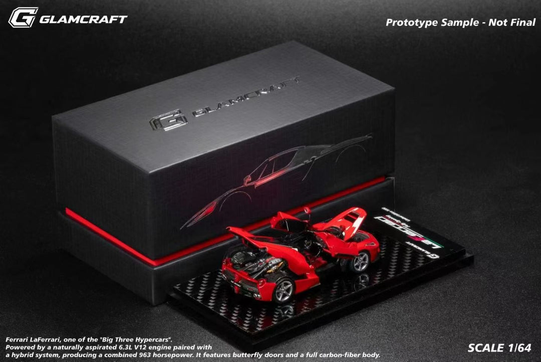 [Preorder] GlamCraft 1:64 Ferrari LaFerrari Full Open Red