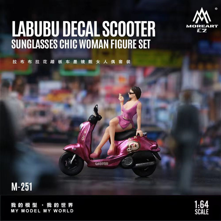 [Preorder] MoreArt 1:64 LABUBU Decal Scooter Sunglasses Chic Woman Figure Set MO222251