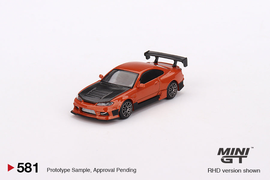 Mini GT 1:64 Nissan Silvia S15 D-MAX Metallic Orange MGT00581