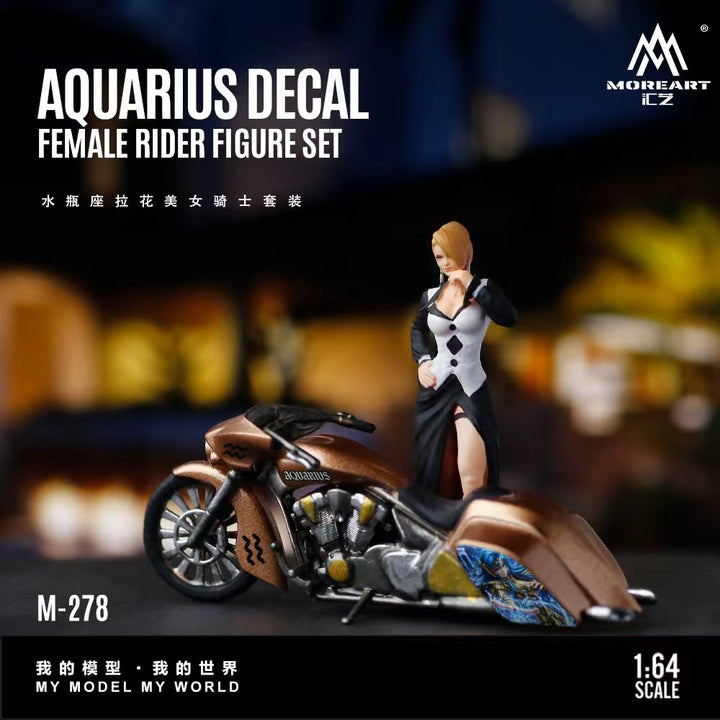 [Preorder] MoreArt 1:64 AQUARIUS DECAL FEMALE RIDER FIGURE SET MO222278