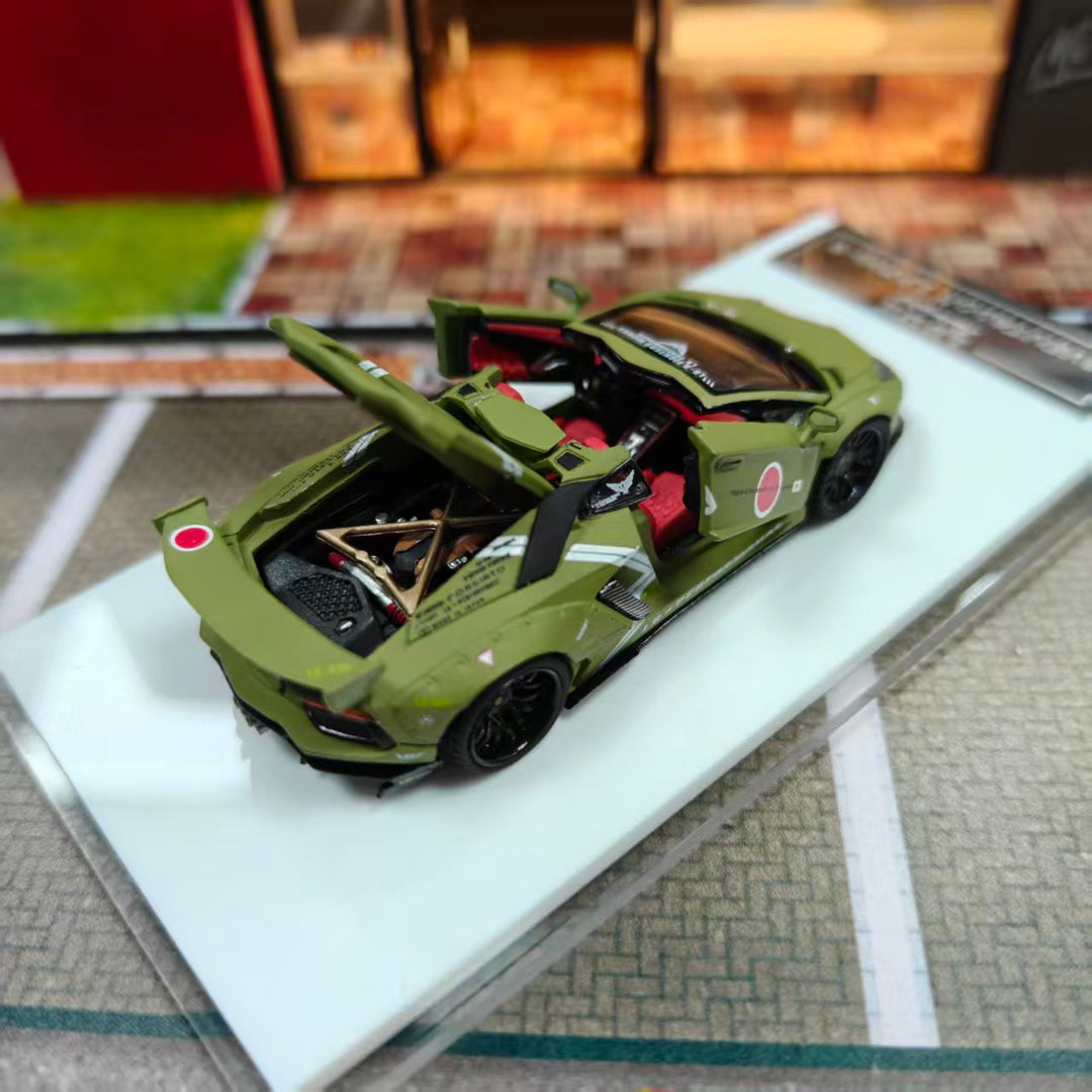 [Preorder] Autophile 1:64 Lamborghini LP700-4 Roadster LBWK Wide-Body Modified Military Green
