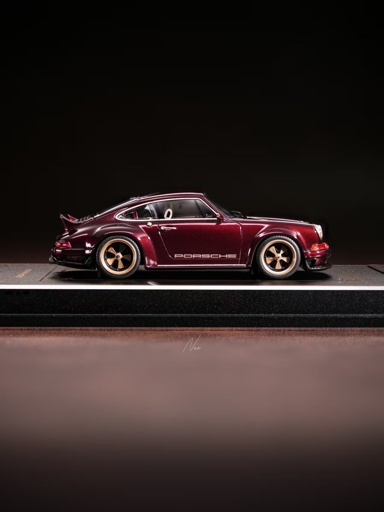 DeepMaker x Wheel Haus 1:64 Porsche Singer DLS Wine Red Carbon
