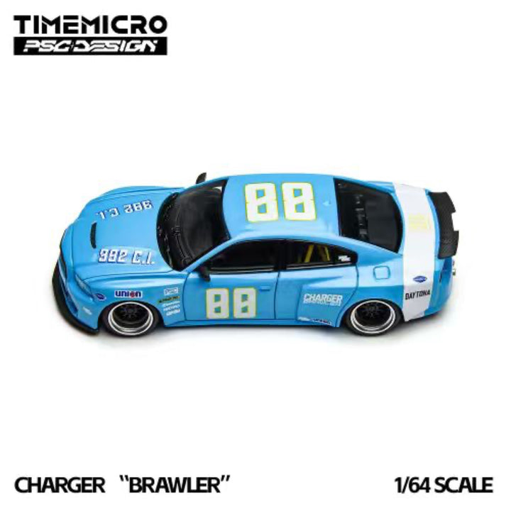 [Preorder] TimeMicro x PSC DESIGN 1:64 Dodge Charger "Brawler" Daytona Blue TM648202