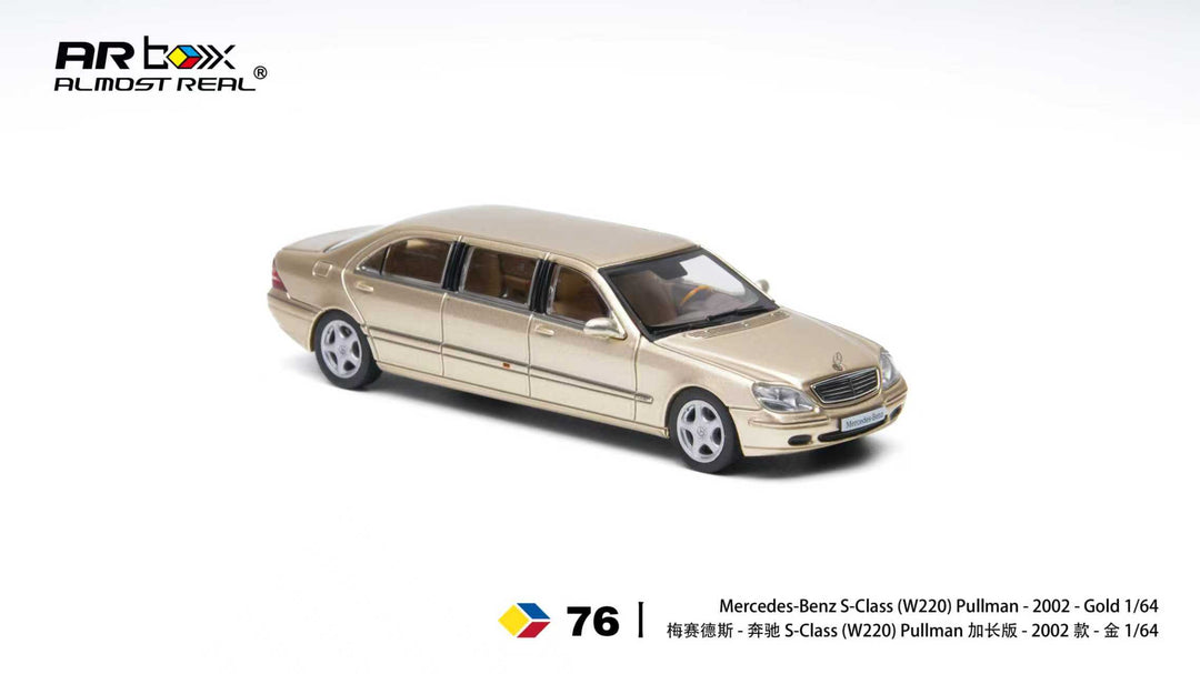 [Preorder] AR Box 1:64 Mercedes-Benz S-Class Pullman - 2002 - Gold 620412001