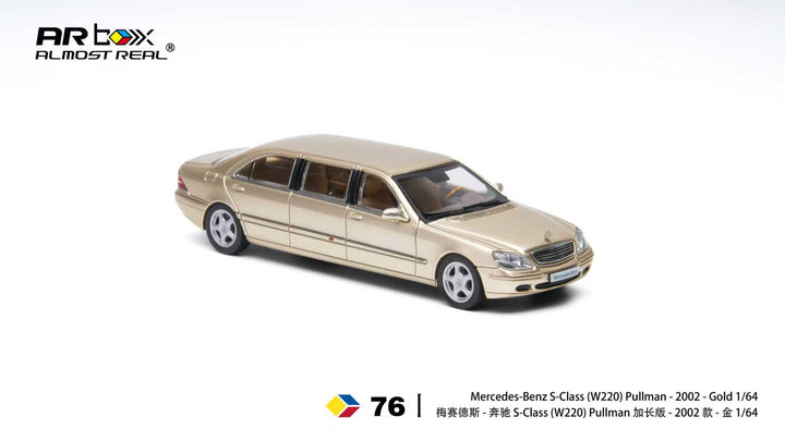 [Preorder] AR Box 1:64 Mercedes-Benz S-Class Pullman - 2002 - Gold 620412001