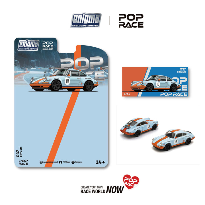 [Preorder] POPRACE 1:64 SINGER RACING ORANGE/BLUE 