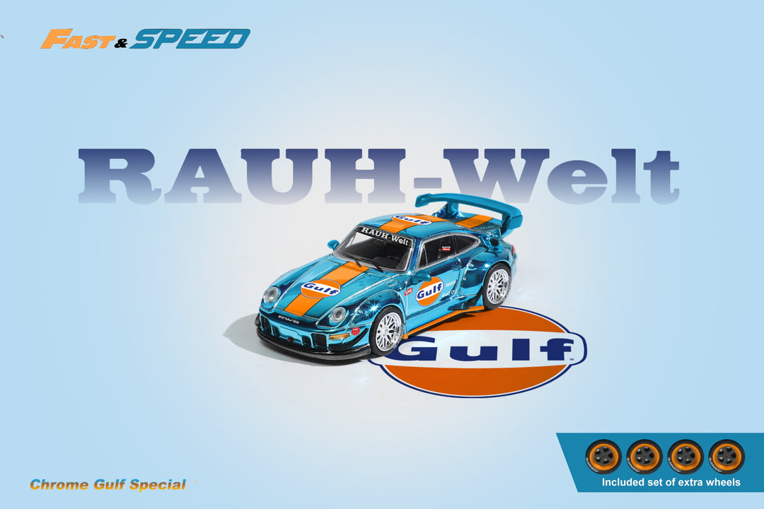 [Preorder] Fast Speed 1:64 Porsche RWB 993 GT - Chrome Gulf