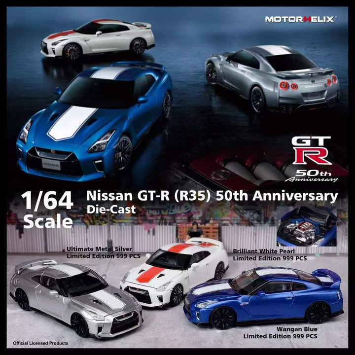 [Preorder] Motorhelix 1:64 Nissan GT-R (R35) 50th Anniversary Diecast