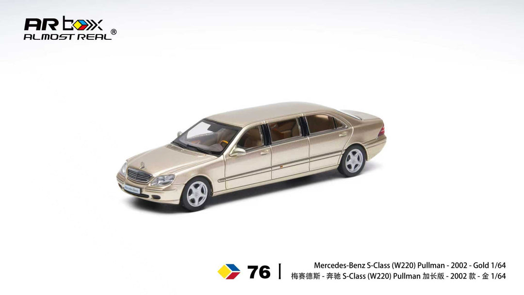 [Preorder] AR Box 1:64 Mercedes-Benz S-Class Pullman - 2002 - Gold 620412001