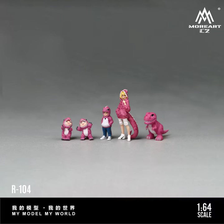 [Preorder] MoreArt 1:64 Pink Dinosaur Family Figure Set MO223104