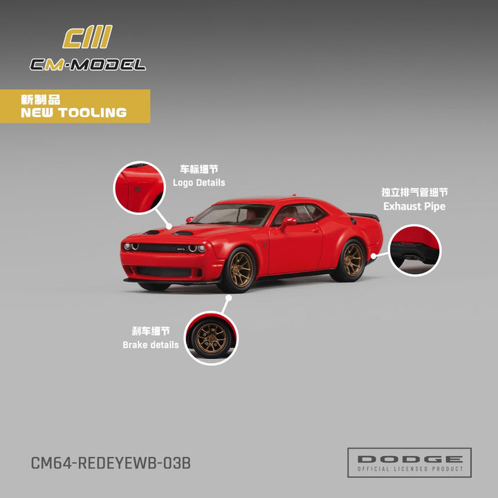 [Preorder] CM Model 1:64 Dodge Challenger SRT Hellcat Redeye Widebody Torred Clearcoat CM64-REDEYEWB-03B