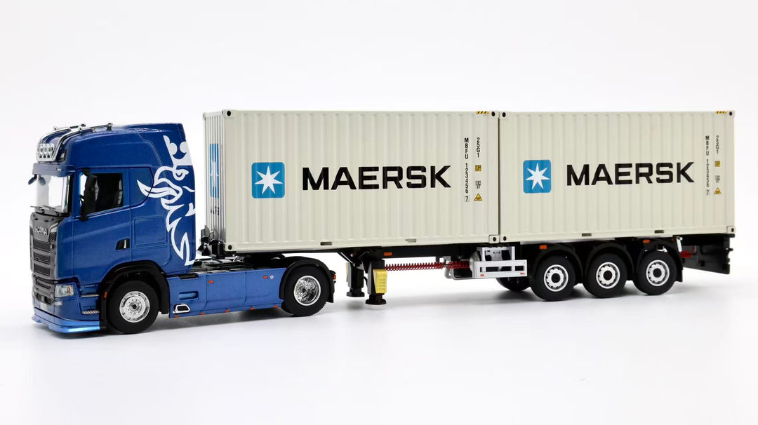 [Preorder] Tubro Truck 1:64 Scania 730S 4x2 Trailer With Extendable Container Trailer Set (6 Versions)
