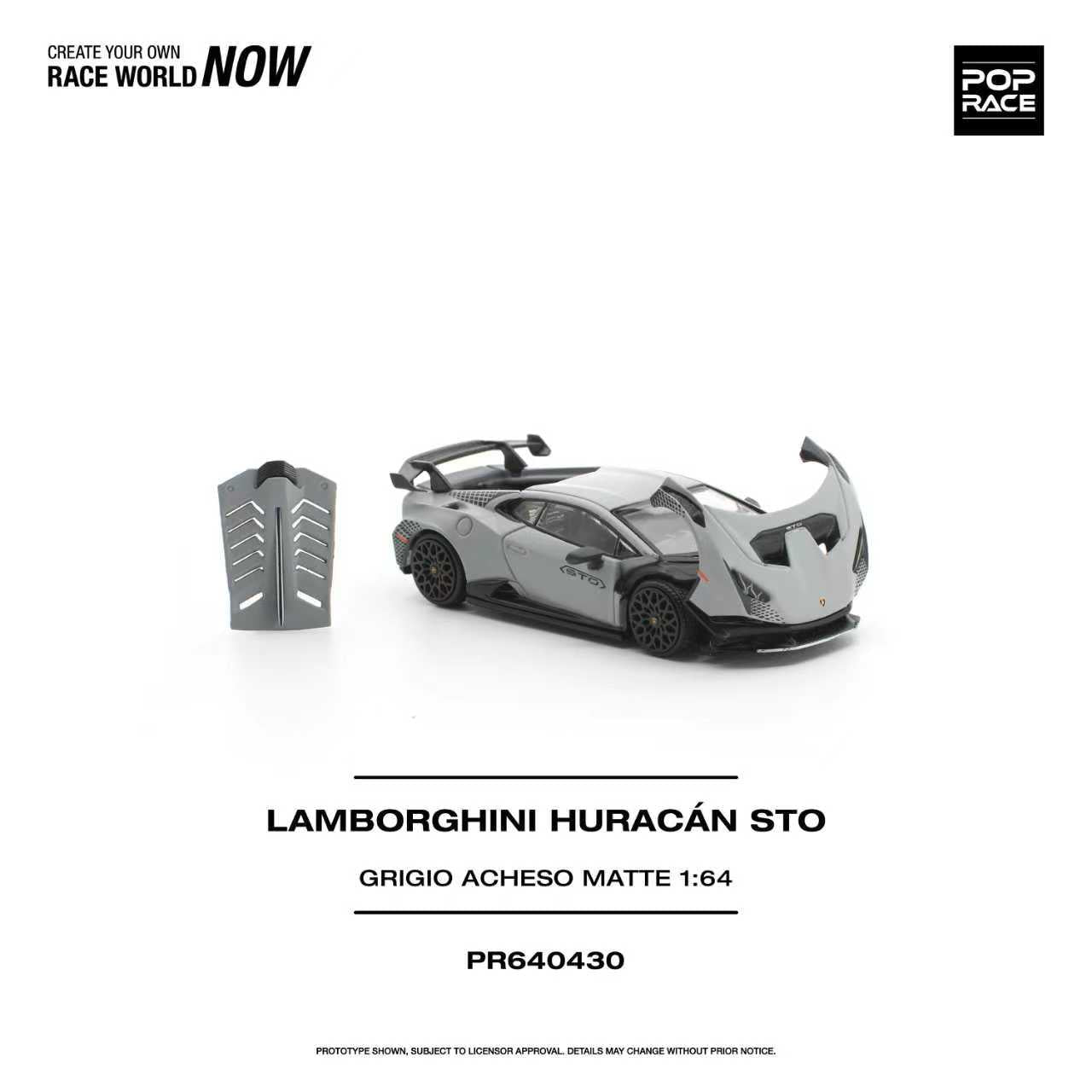 Preorder] POPRACE 1:64 Lamborghini Huracan STO GRIGIO ACHESO MATTE