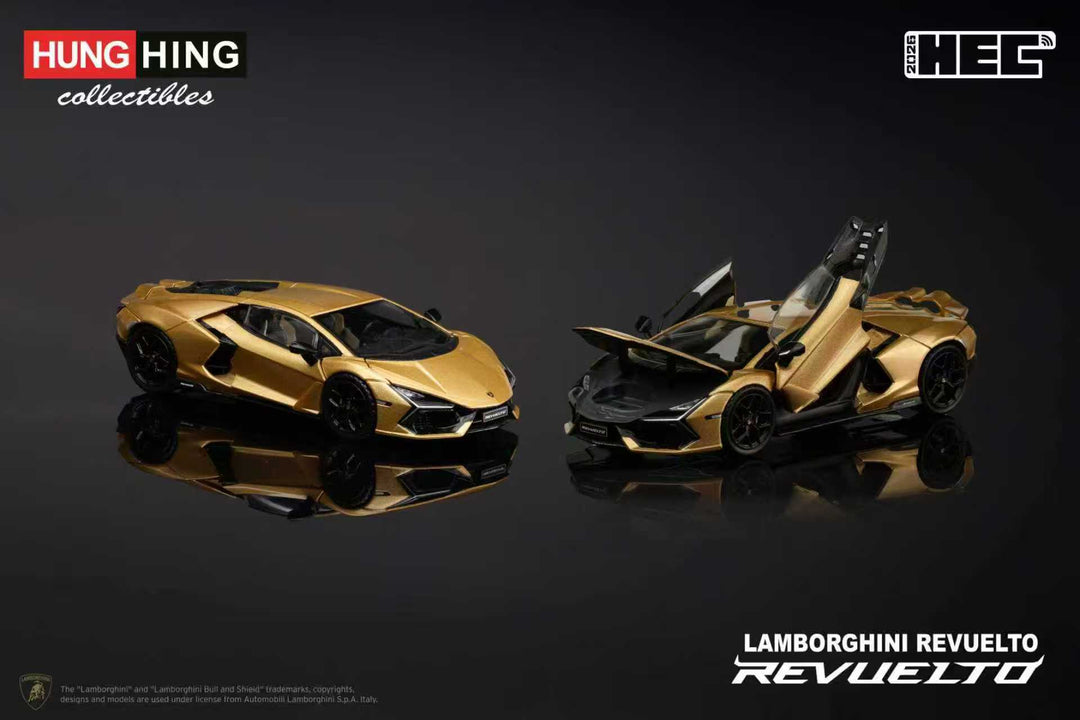 HungHing Toys 1:64 Lamborghini Revuelto Gold HEC Exhibition Exclusive
