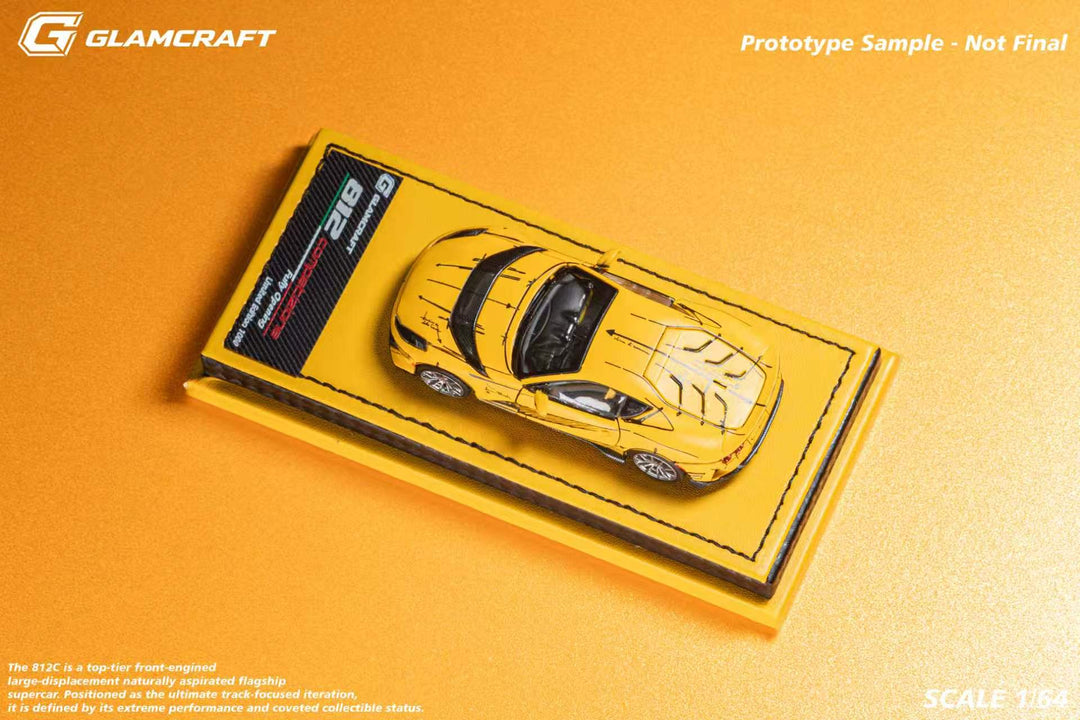 [Preorder] GlamCraft 1:64 Ferrari 812C GT Full Open - Sketch Yellow