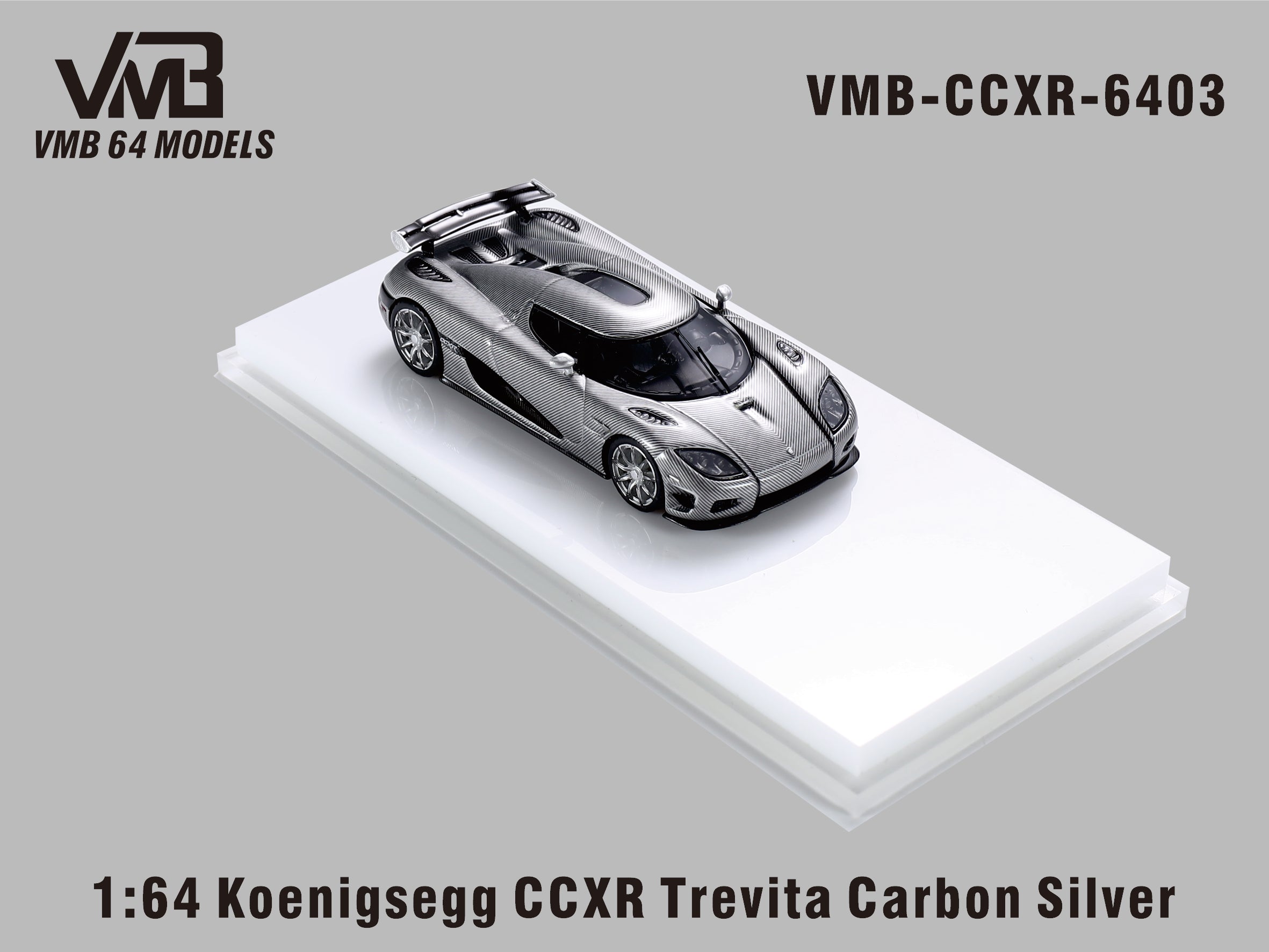 VMB 1:64 Koenigsegg CCXR Trevita - Carbon Silver – Horizon Diecast